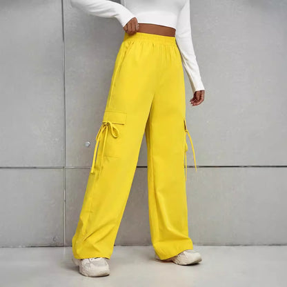 Pantalon cargo pour dames avec poches latérales et taille élastique Chic und Stil