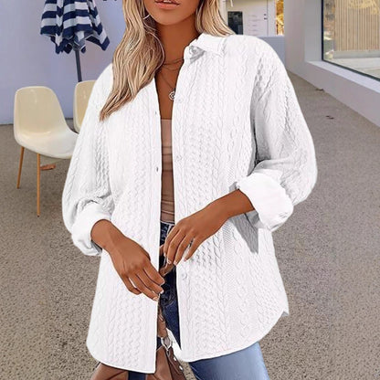 Blouse en tricot surdimensionnée pour femmes avec un motif de tresses moderne Chic und Stil
