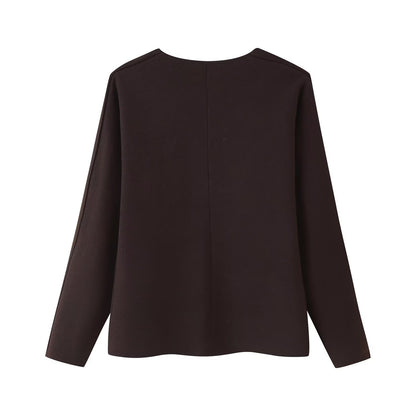 Dames élégant gilet tricoté avec décolleté en V et boutons Chic und Stil