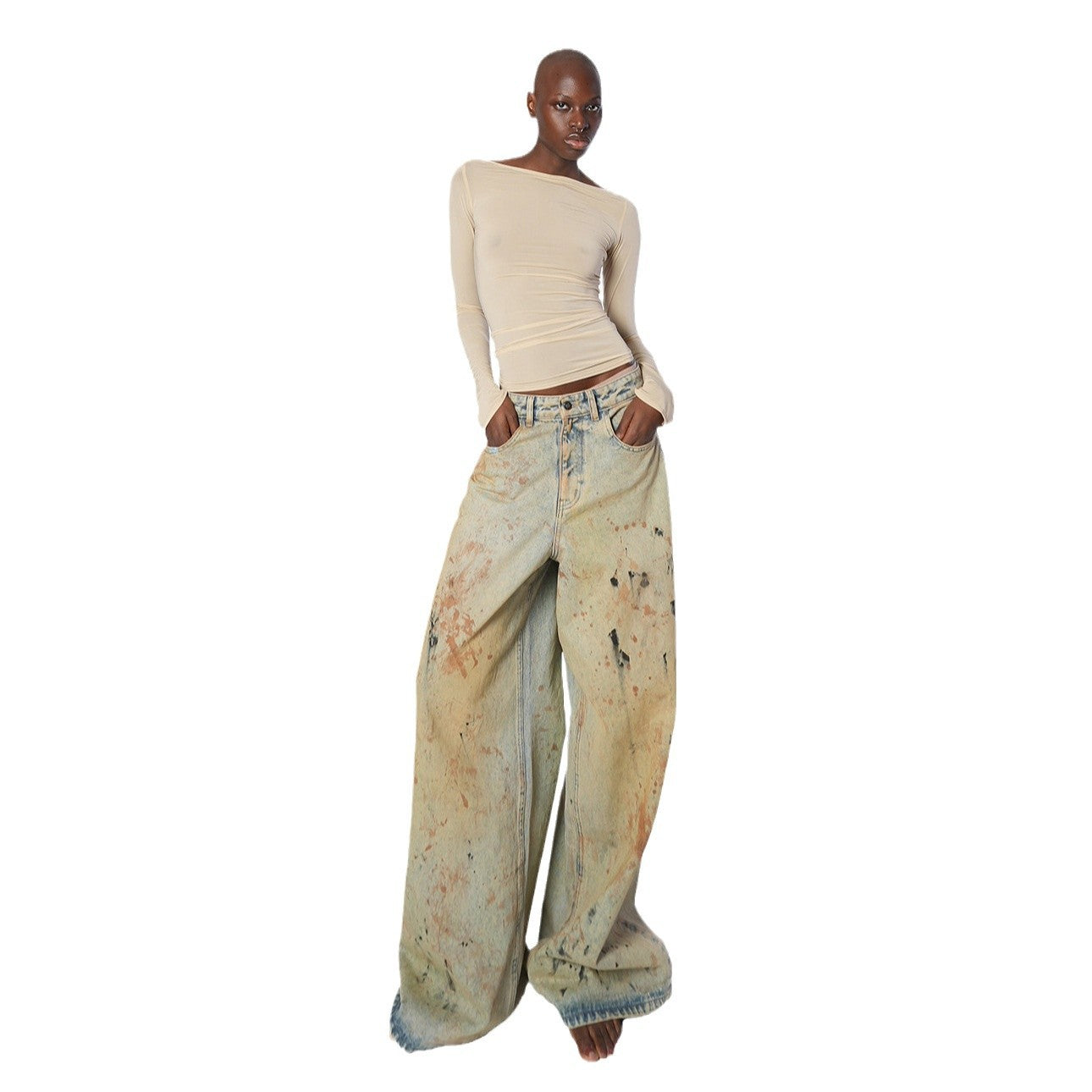 Dames Jeans large avec un design unique Chic und Stil