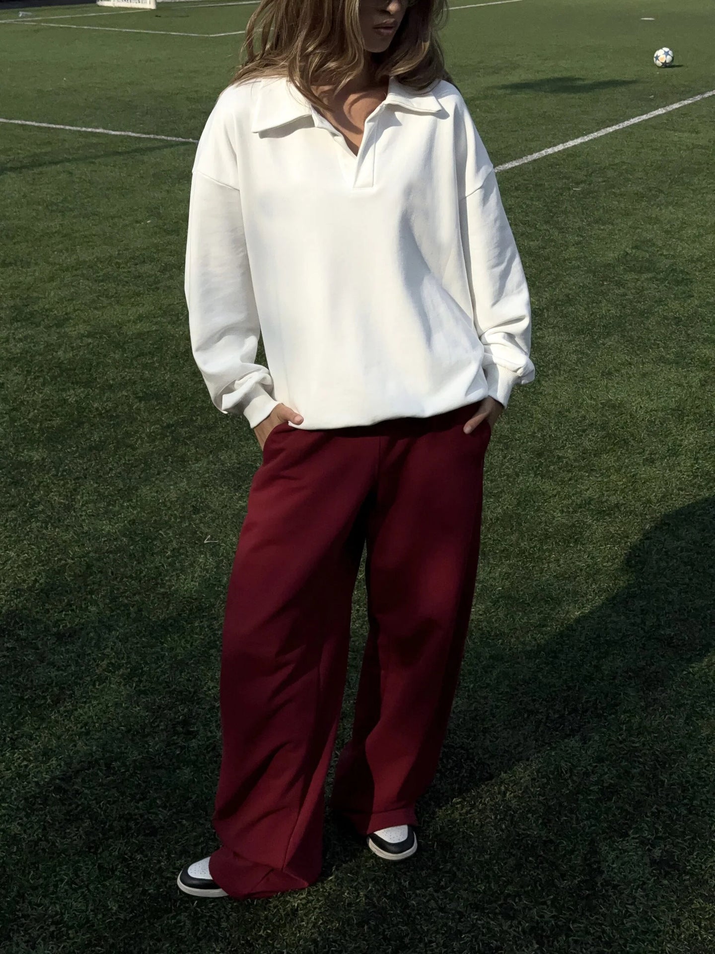 Chic und Stil women's casual polo and wide-leg pants set