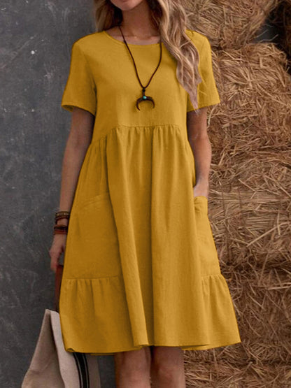 Robe d'été décontractée pour femmes avec poches et volants Chic und Stil