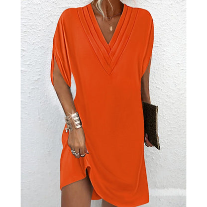 Robe élégante pour femmes avec décolleté en V, fentes latérales et coupe décontractée Chic und Stil