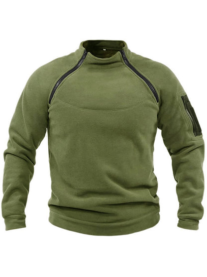 Pull-over thermique en polaire pour hommes avec col montant et poches pratiques Chic und Stil