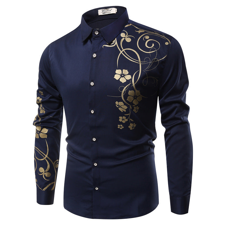Chemise à manches longues tendance pour hommes avec un design floral Chic und Stil