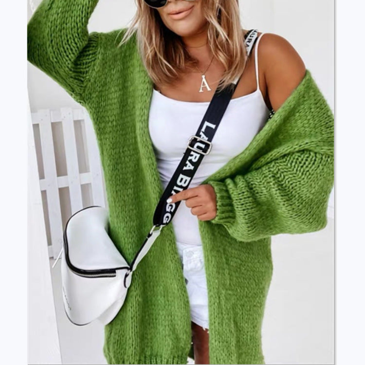 Dames Gros tricot Oversized Cardigan avec devant ouvert et manches douces Chic und Stil