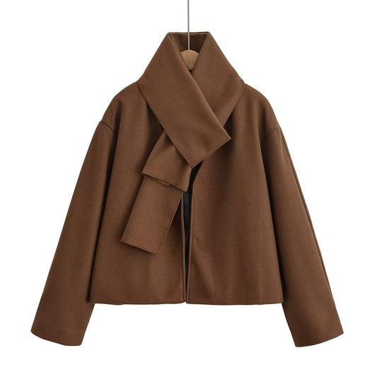 Dames élégante veste courte avec grand col Chic und Stil