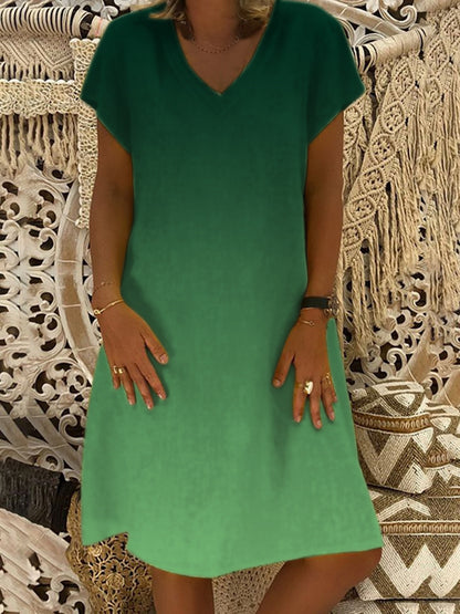 Dames loisirs robe shift col en V Chic und Stil