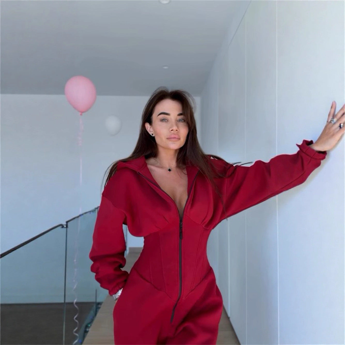 Dames Combinaison stylée avec col haut et poches pratiques Chic und Stil