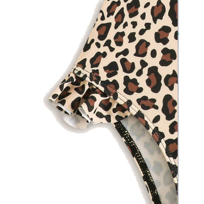 Ladies Chic Ruffled Leopard Print One-Piece Swimsuit
