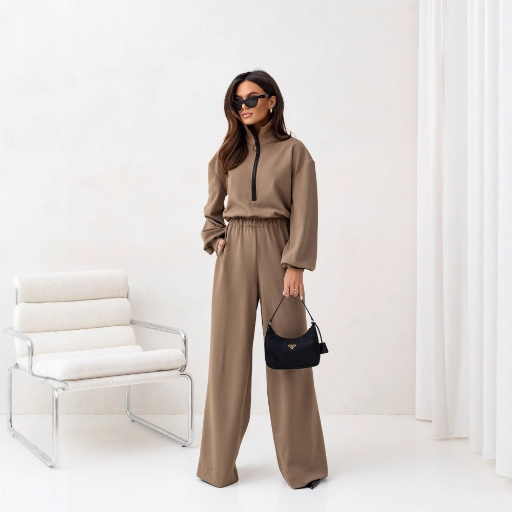 Dames Combinaison tendance avec col montant et fermeture éclair Chic und Stil