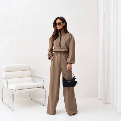 Dames Combinaison tendance avec col montant et fermeture éclair Chic und Stil