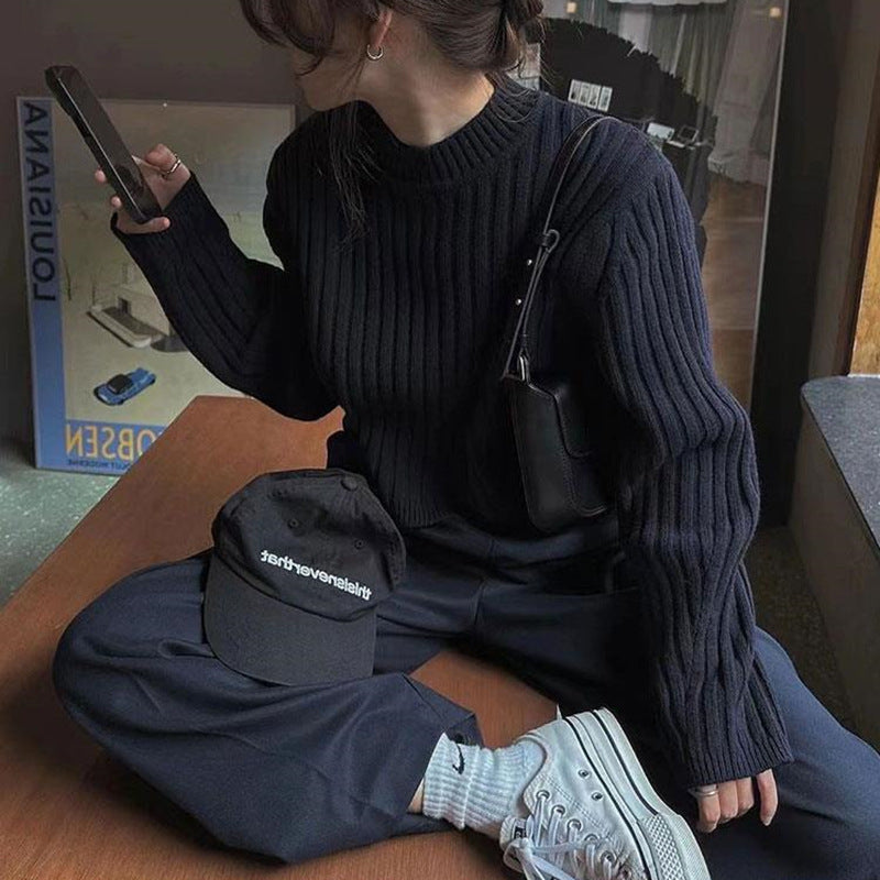 Pull en tricot épais pour femmes avec structure côtelée Chic und Stil