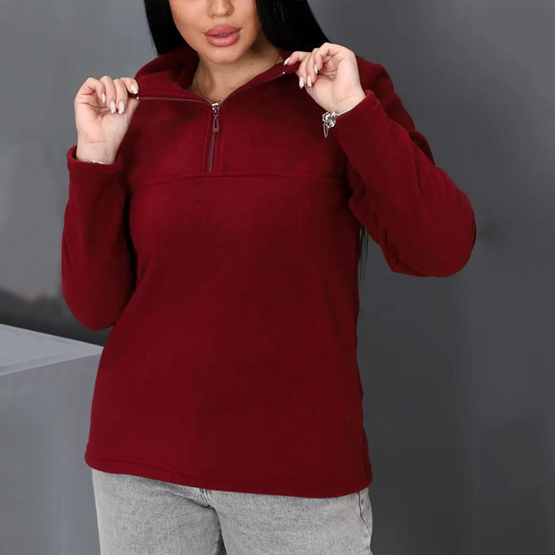 Dames pull en polaire avec col montant Chic und Stil