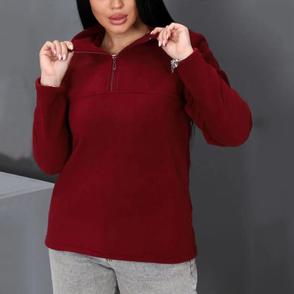 Dames pull en polaire avec col montant Chic und Stil
