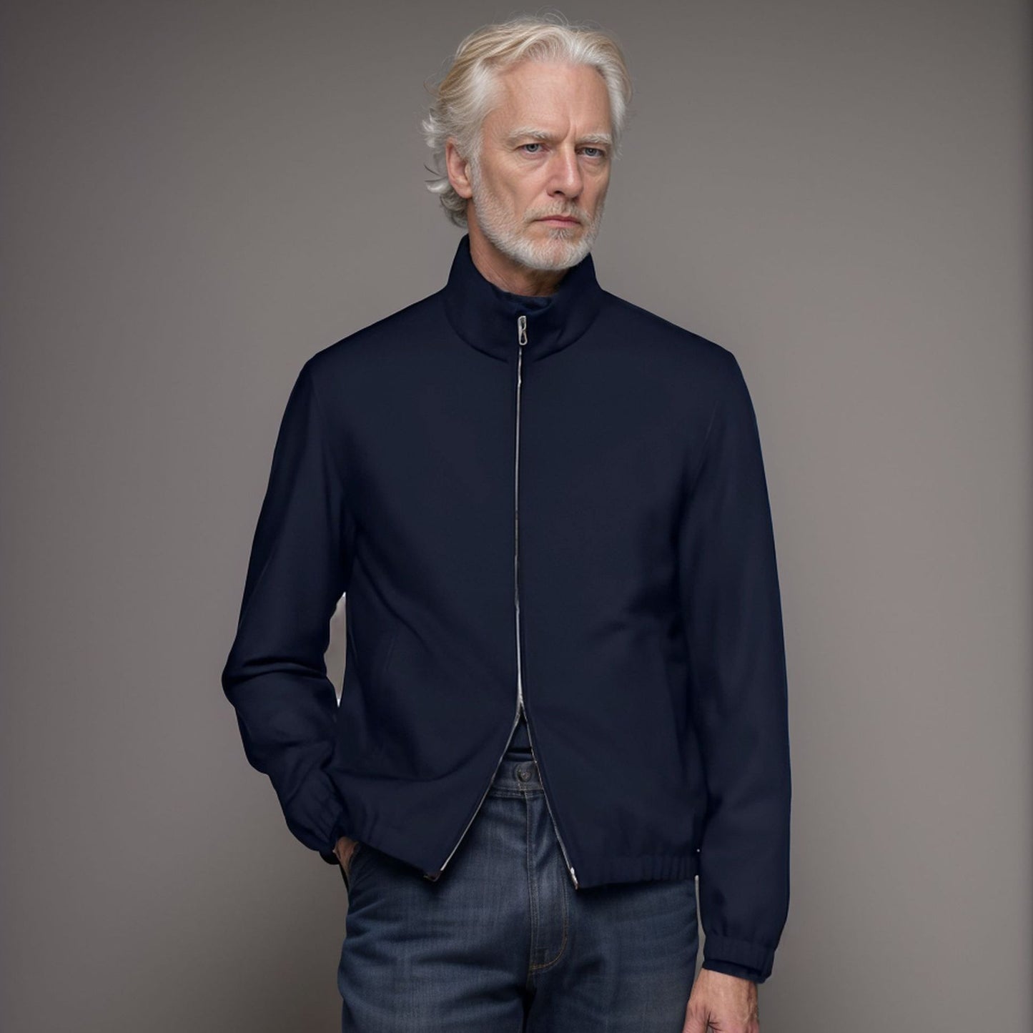 Aerial transition jacket for men with high collar and side pockets Chic und Stil