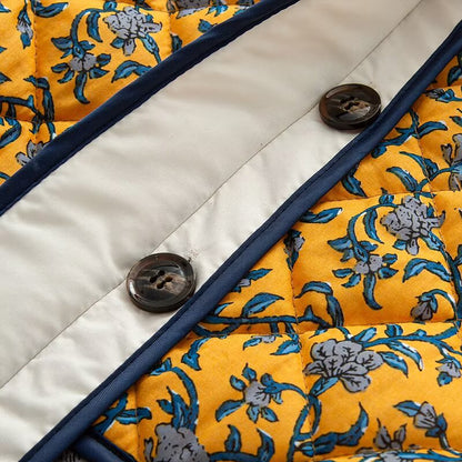 Dames exceptionnel manteau matelassé avec motifs floraux et poches pratiques Chic und Stil