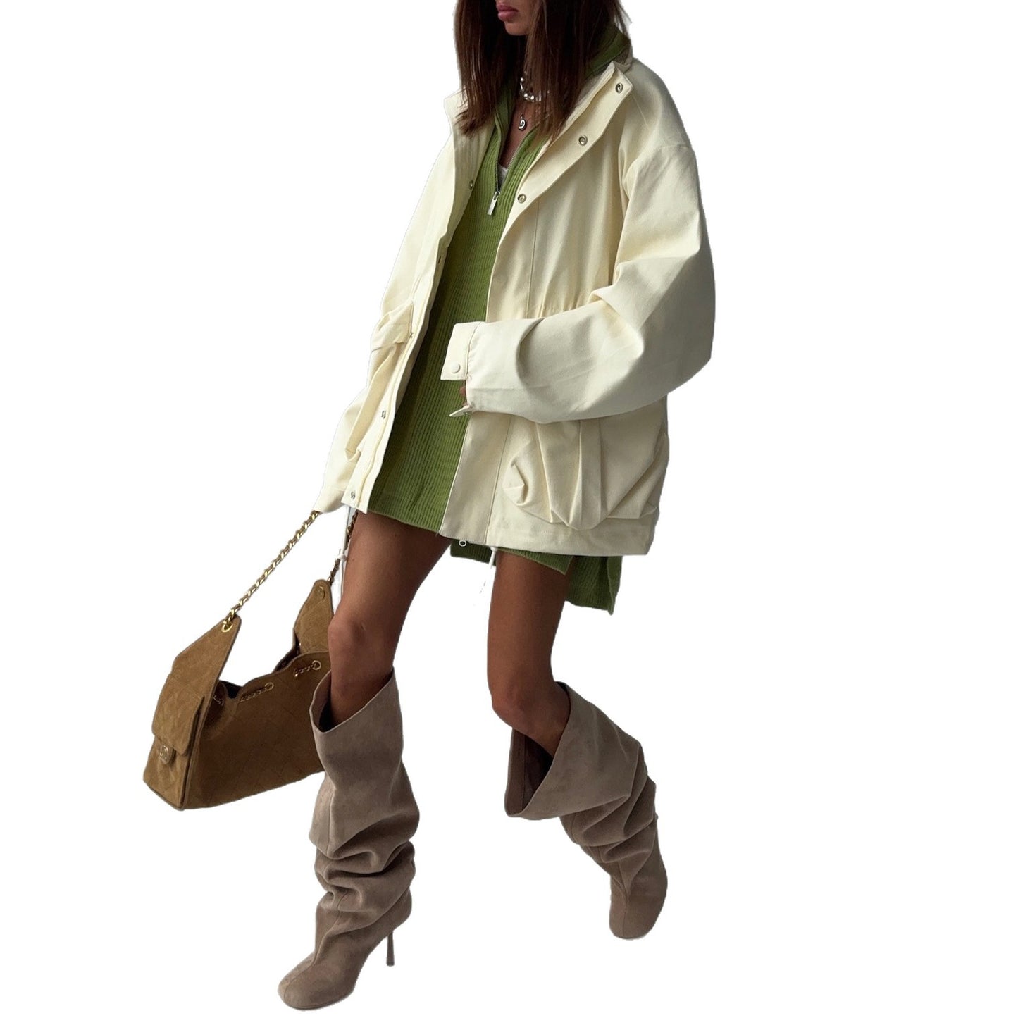 Dames décontractée Utility Jacket avec taille ajustable et poches Chic und Stil