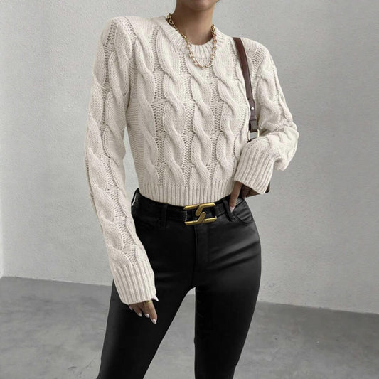 Femme Pull en grosse maille avec motif torsadé Chic und Stil