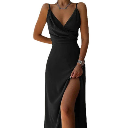 Dames Élégant Robe Maxi Col Cagoule Chic und Stil