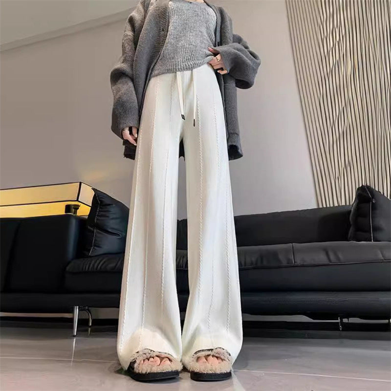 Warm palazzo pants for women with elastic waistband and side pockets Chic and Style