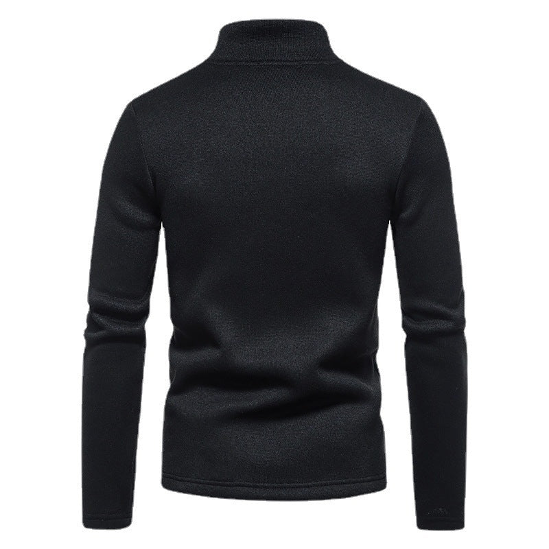Sporty pull for men with a modern high collar and practical zip details Chic and Style