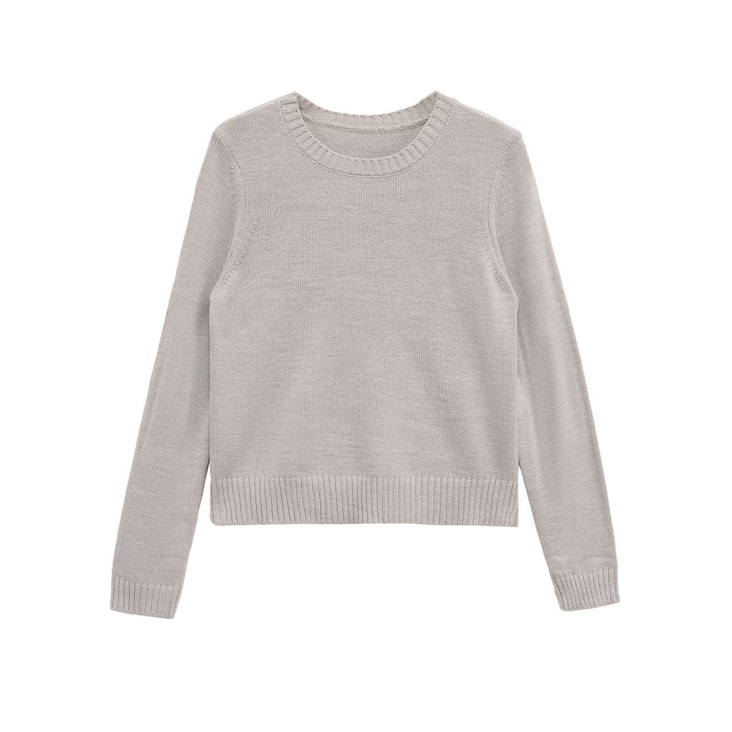 Pull femme en laine pelucheuse avec encolure ronde et poignets élastiques Chic und Stil