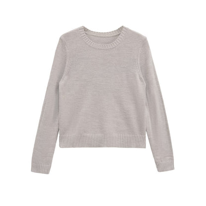 Pull femme en laine pelucheuse avec encolure ronde et poignets élastiques Chic und Stil