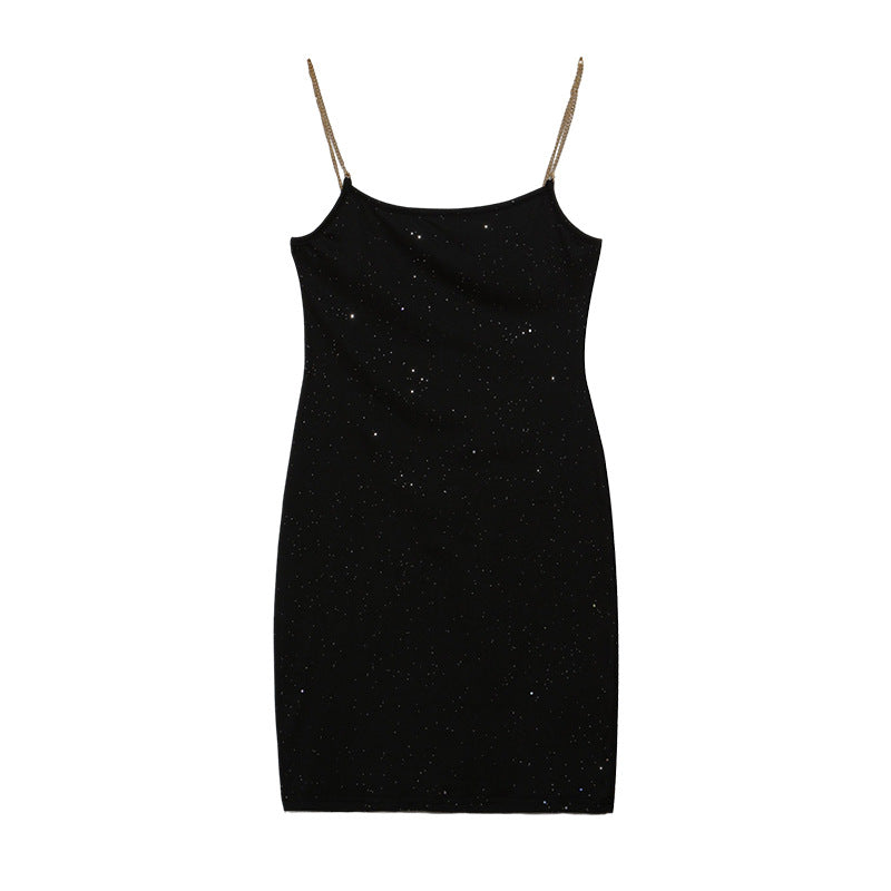 Femmes robe nuisette Chic und Stil ornée de strass scintillants