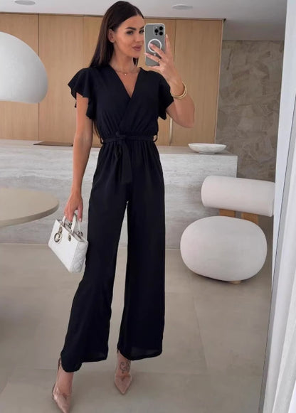 Dames Combinaison Élégante à Encolure Fronçée Chic und Stil