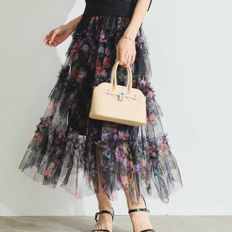 Jupe maxi fleuri Chic und Stil pour femmes