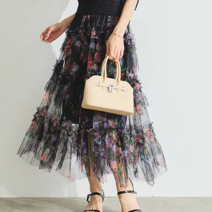 Jupe maxi fleuri Chic und Stil pour femmes