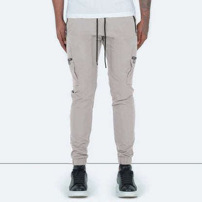 Pantalon cargo pour hommes avec poches zippées latérales Chic und Stil