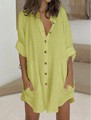 Robe chemise à manches longues pour femmes avec fermeture à boutons cachée Chic und Stil