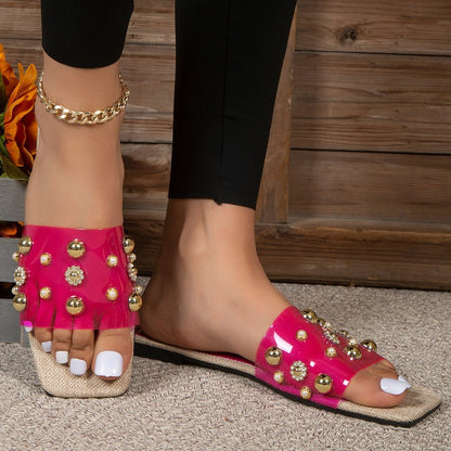Sandales modernes pour femmes avec des applications de perles remarquables Chic und Stil