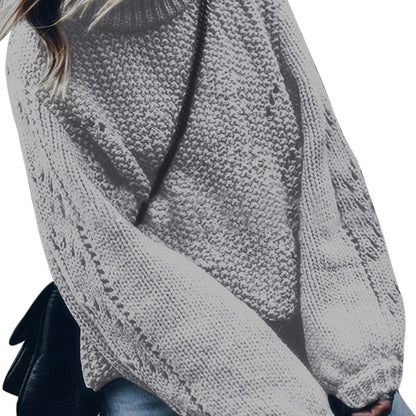 Pull en grosse maille pour femmes avec coupe large et col roulé tendance Chic und Stil