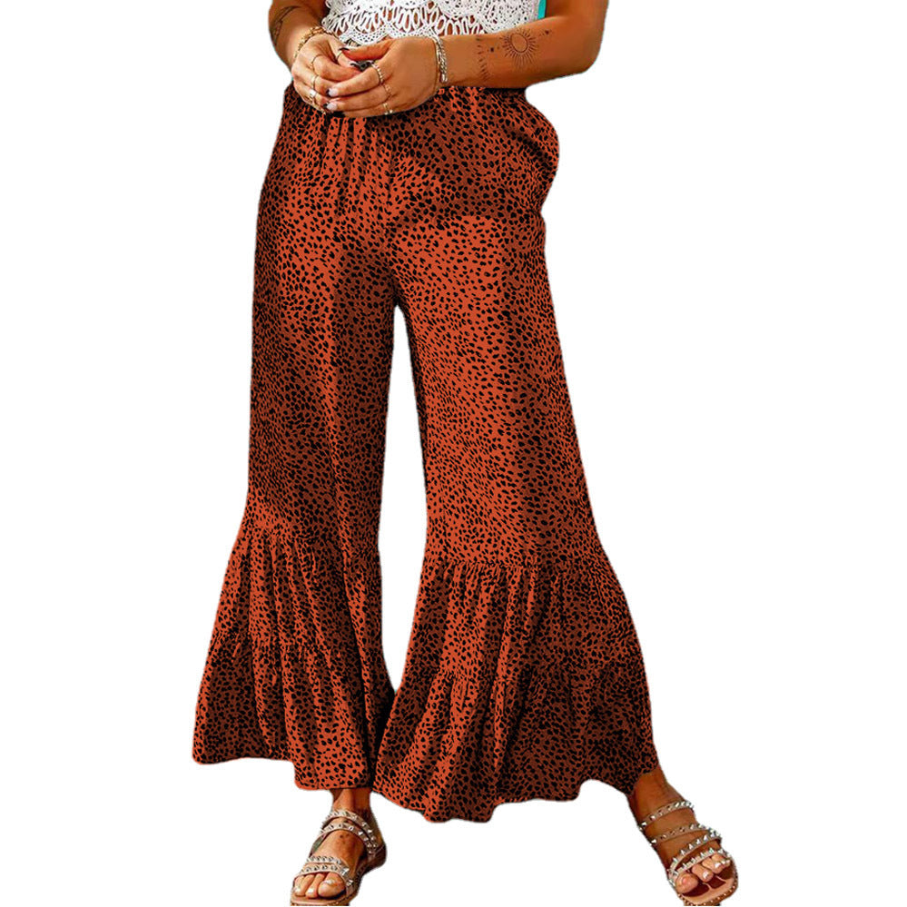 Wide leg palazzo pants for women with a voluminous hem and elastic waistband Chic and Style