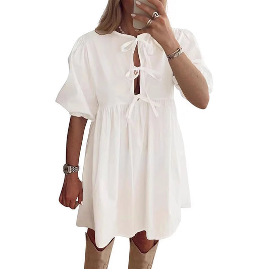 Robe mini à motif léopard froncé pour femmes Chic und Stil