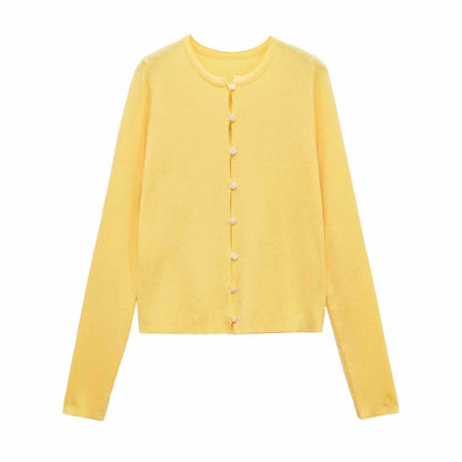 Dames élégante cardigan en tricot avec délicats détails de boutons Chic und Stil
