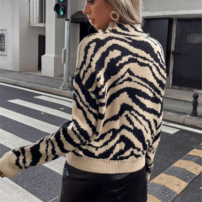 Pull moderne pour femmes avec motif zèbre Chic und Stil