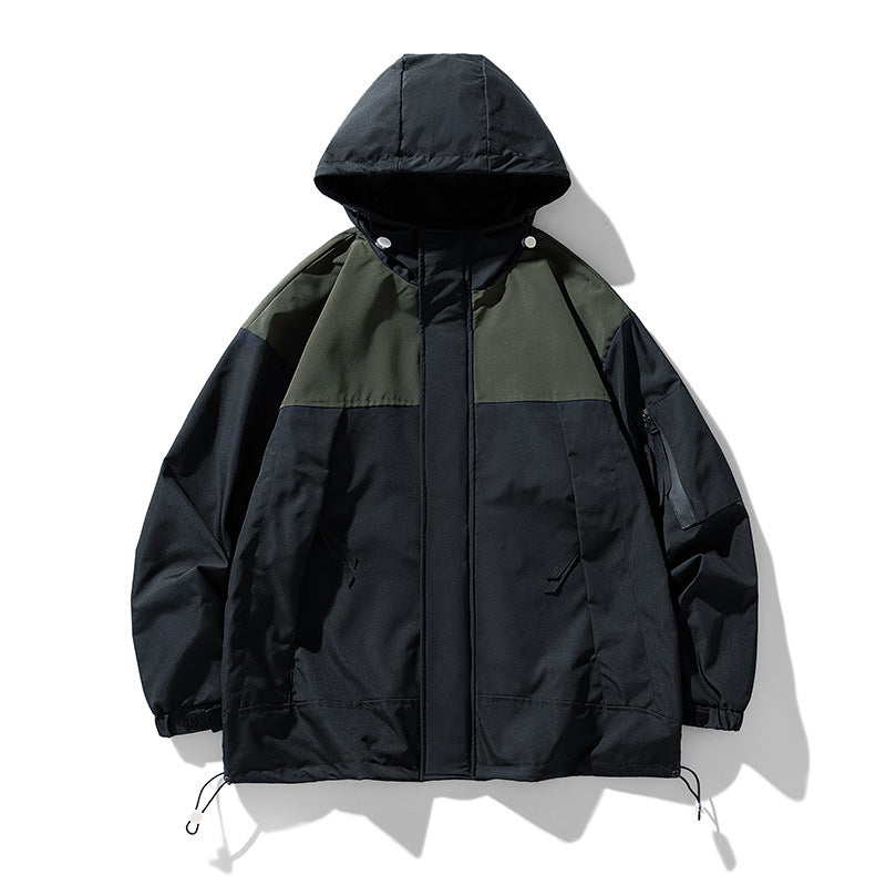 Functional jacket for men with innovative design of hood and breathable inserts Chic and Style