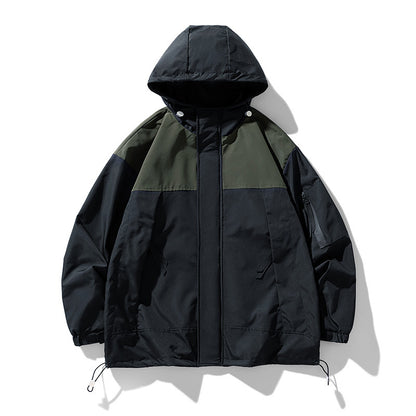 Functional jacket for men with innovative design of hood and breathable inserts Chic and Style