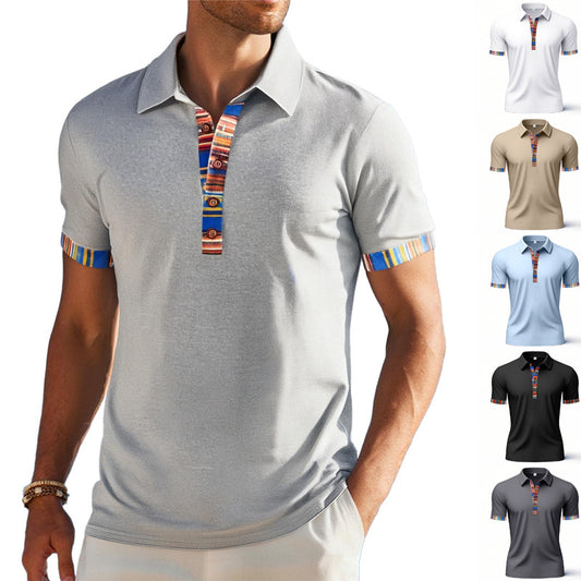 Hommes Polo-Shirt avec col coloré et aspect structuré Chic und Stil