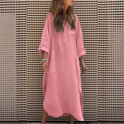 Robe chemise décontractée pour femmes avec fermeture à boutons et poches pratiques Chic und Stil