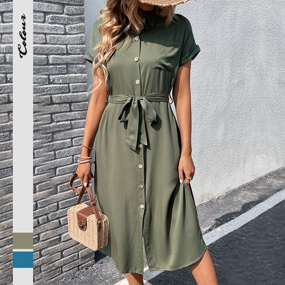 Femme bouton fermeture robe taille Chic und Stil