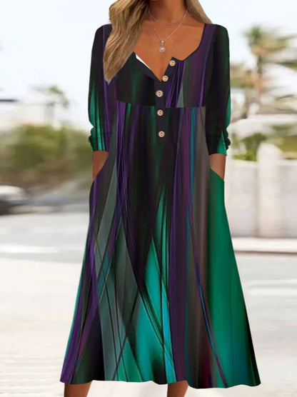 Robe maxi femme avec détail de bouton avant et poches latérales Chic und Stil