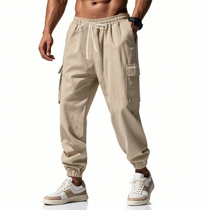 Men's Casual Cargo Pants with Elastic Waist and Practical Side Pockets Chic and Style