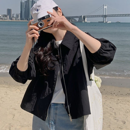 Veste de transition légère pour femmes avec fermeture éclair discrète Chic & Stil