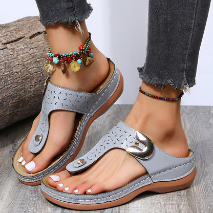 Sandales à lanières confortables pour femmes avec design de sangle à la mode Chic und Stil