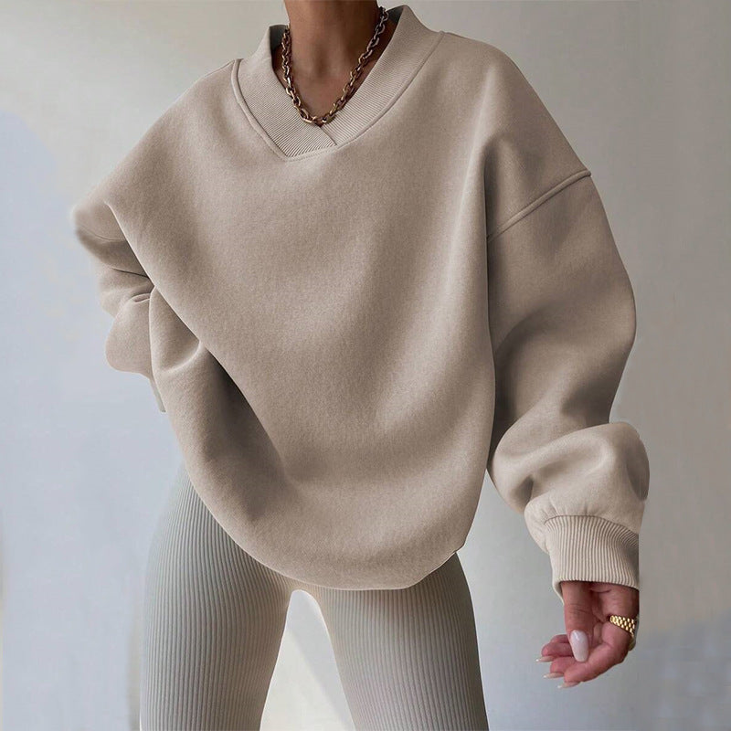 Femmes pull surdimensionné à col en V Chic und Stil
